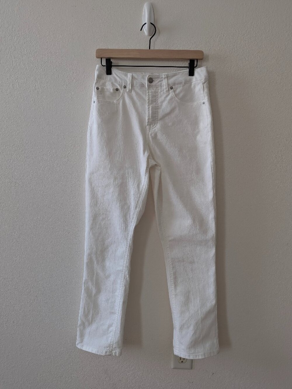 Frye White High Rise Straight Leg Jeans Size 4/27 Stretch Denim